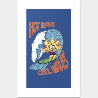 Hot Rays Cool Waves-surfing summer Posters and Art